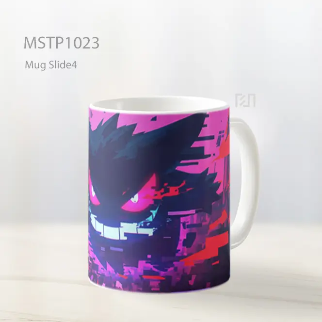 Gengar Pixel Glitch Ungu Mug MSTP1023