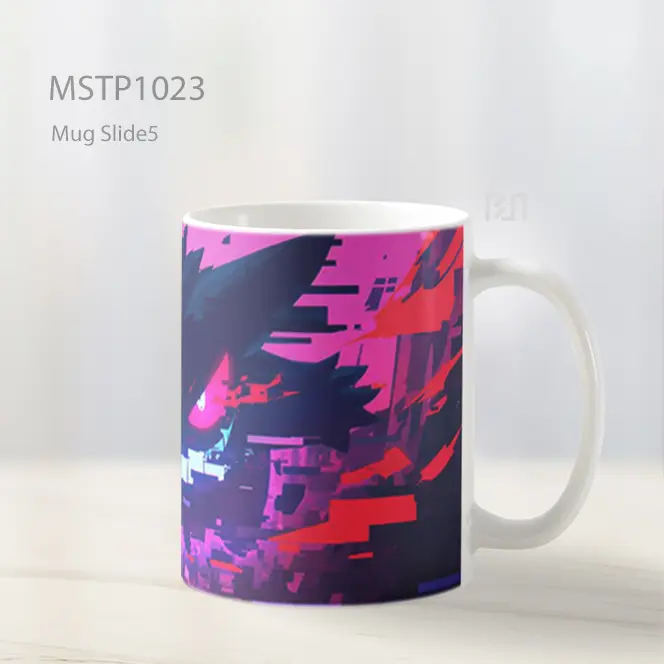 Gengar Pixel Glitch Ungu Mug MSTP1023 - All-side / Desain