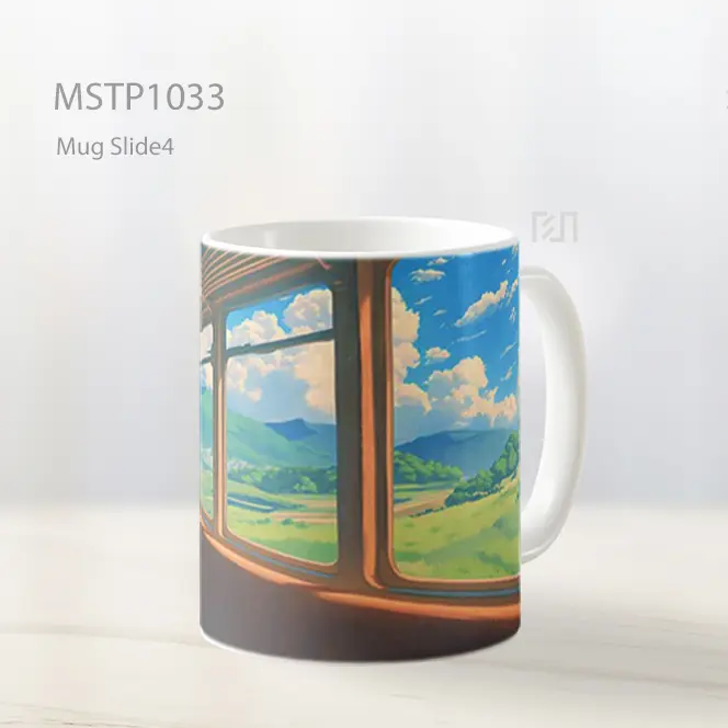 Ghibli Gaya Interior Kereta Pedesaan Mug MSTP1033