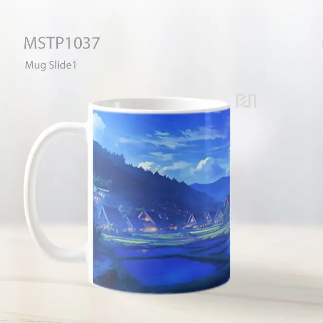 Ghibli Inspired Night Village Mug MSTP1037 - All-side / Desain