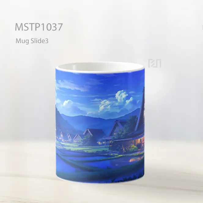 Ghibli Inspired Night Village Mug MSTP1037 - All-side / Desain
