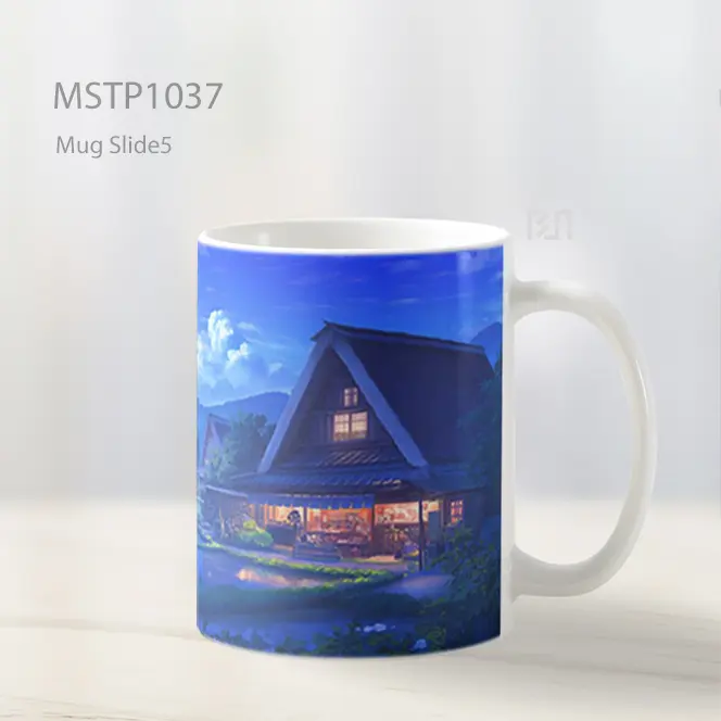 Ghibli Inspired Night Village Mug MSTP1037 - All-side / Desain