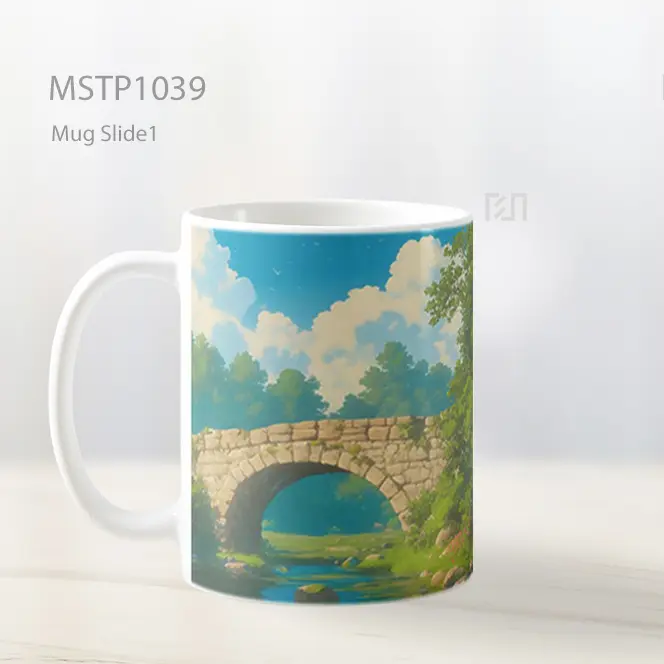 Ghibli Jembatan Batu Damai Ultrawide Mug MSTP1039 - All-side / Desain