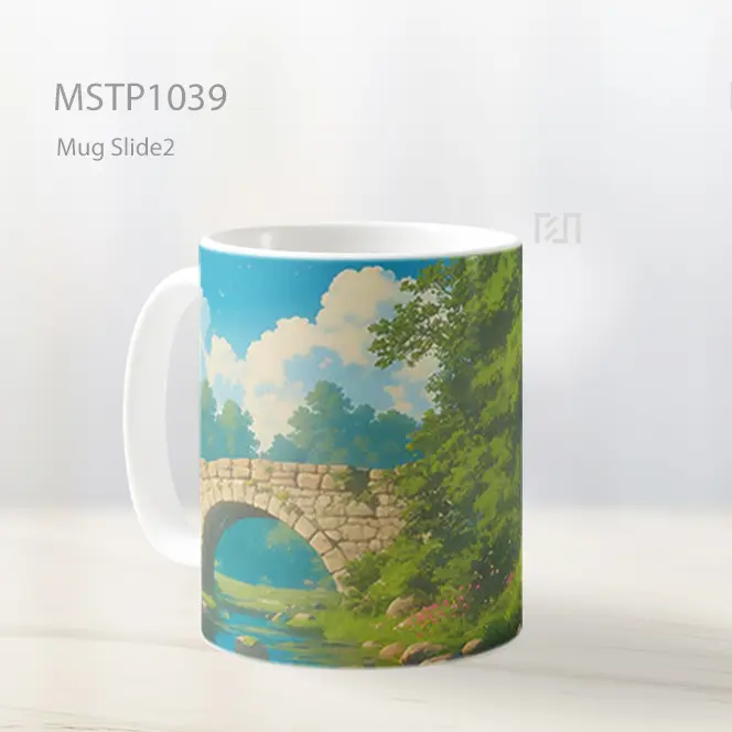 Ghibli Jembatan Batu Damai Ultrawide Mug MSTP1039 - All-side / Desain