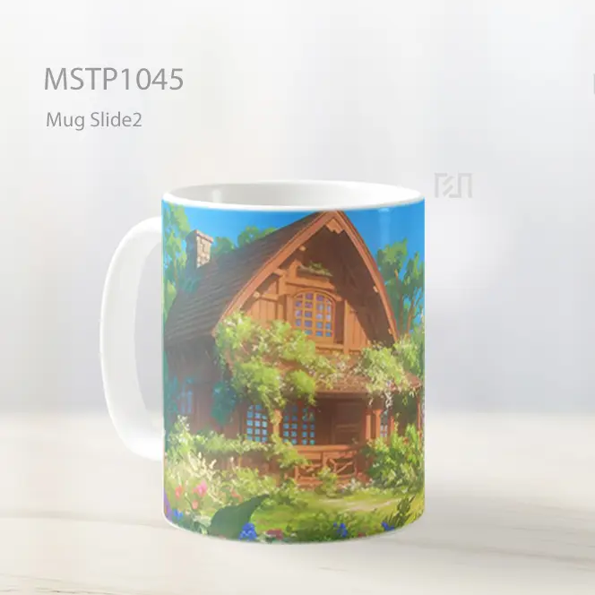 Ghibli Pondok Di Ladang Bunga Mug MSTP1045 - All-side / Desain