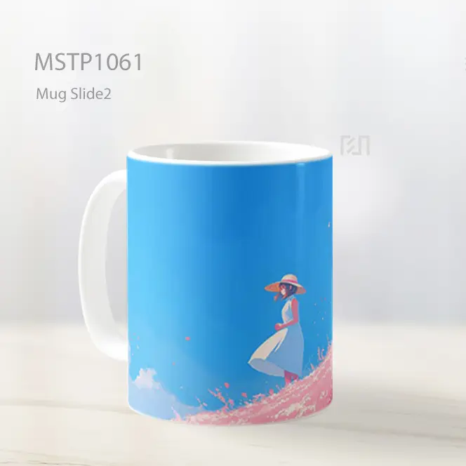Girl Pink Field Musim Semi Estetika Mug MSTP1061 - All-side / Desain