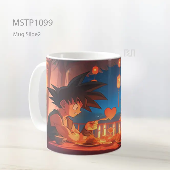 Goku And Chi Chi Makan Malam Romantis Dragonball Valentines Mug MSTP1099 - All-side / Desain