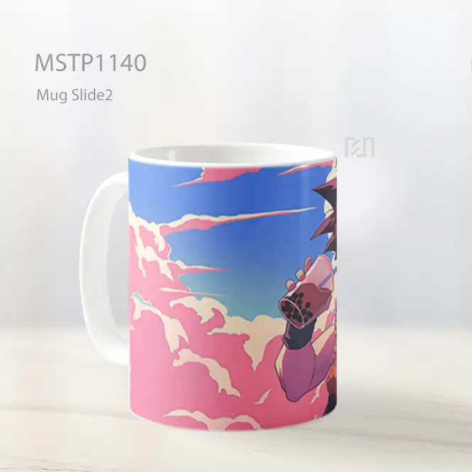 Goku Minum Boba Di Awan Pink Mug MSTP1140 - All-side / Desain