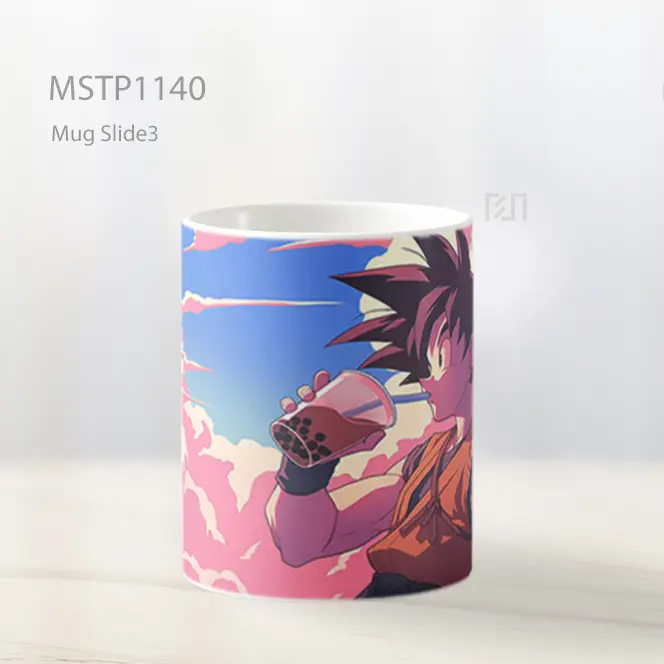 Goku Minum Boba Di Awan Pink Mug MSTP1140 - All-side / Desain