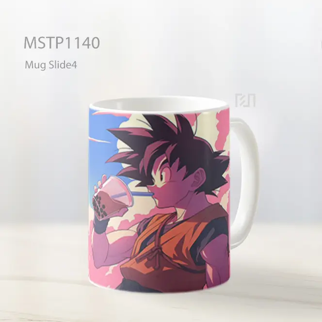 Goku Minum Boba Di Awan Pink Mug MSTP1140