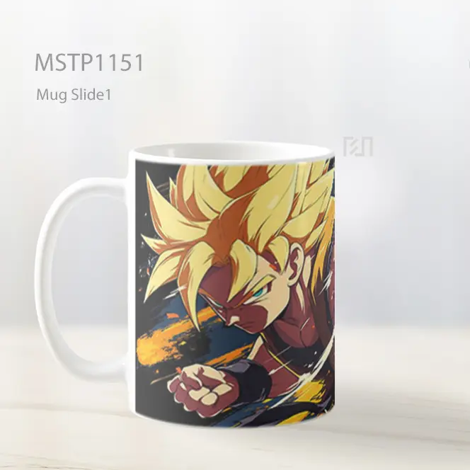Goku Pukulan Latar Hitam Mug MSTP1151 - All-side / Desain