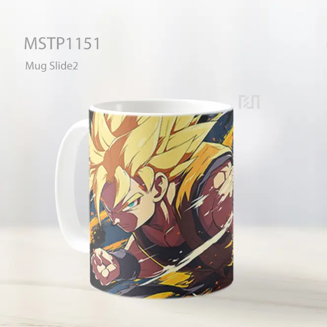 Goku Pukulan Latar Hitam Mug MSTP1151 - All-side / Desain