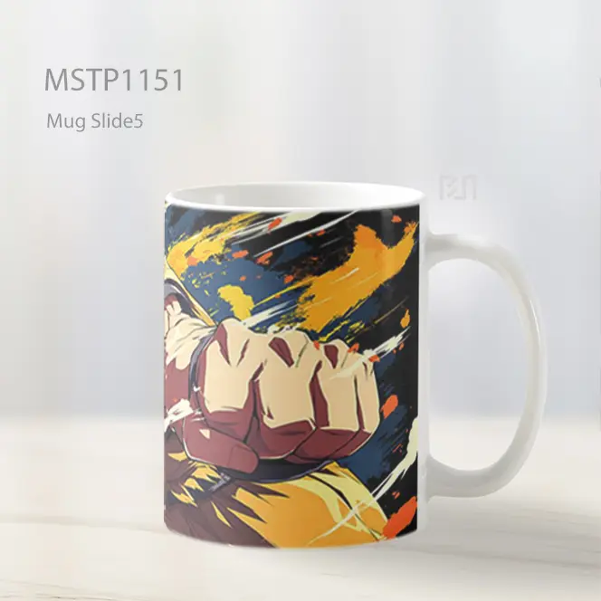 Goku Pukulan Latar Hitam Mug MSTP1151 - All-side / Desain
