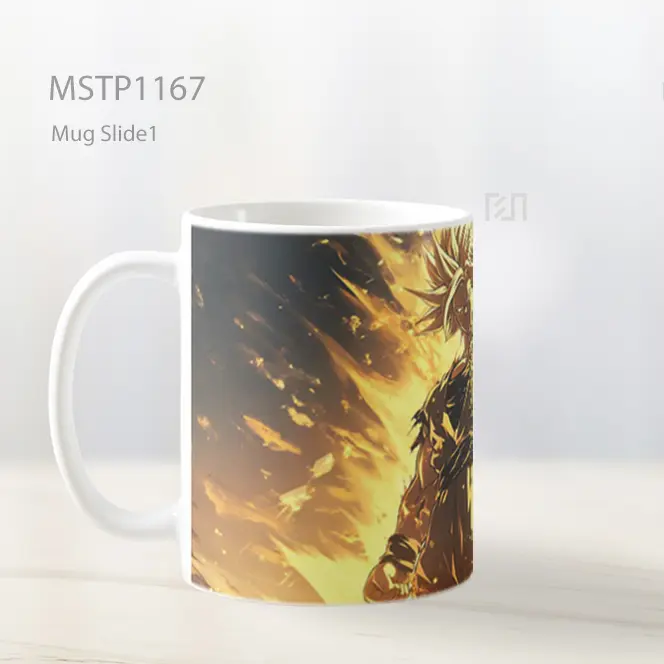 Goku Super Saiyan Kekuatan Intens Bercahaya Mug MSTP1167 - All-side / Desain