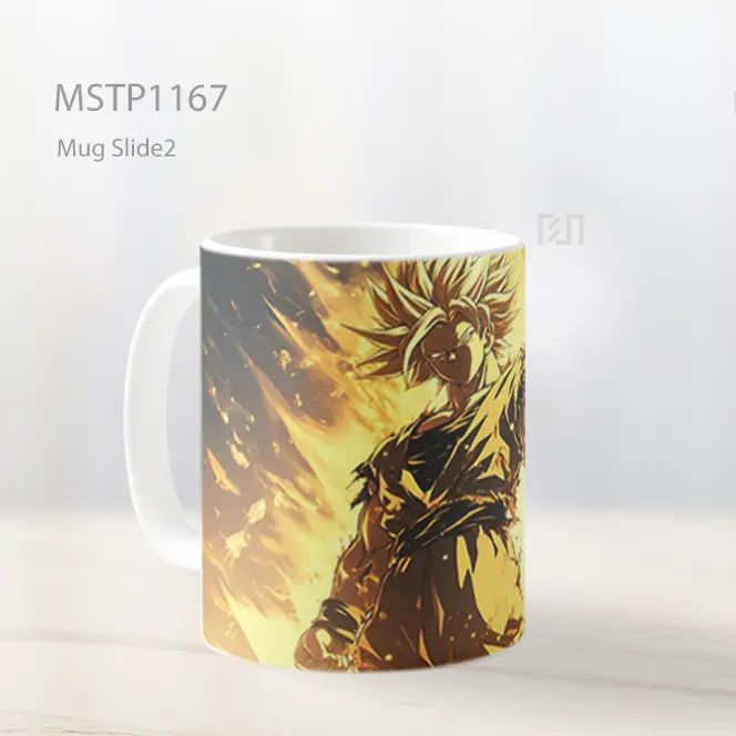 Goku Super Saiyan Kekuatan Intens Bercahaya Mug MSTP1167 - All-side / Desain