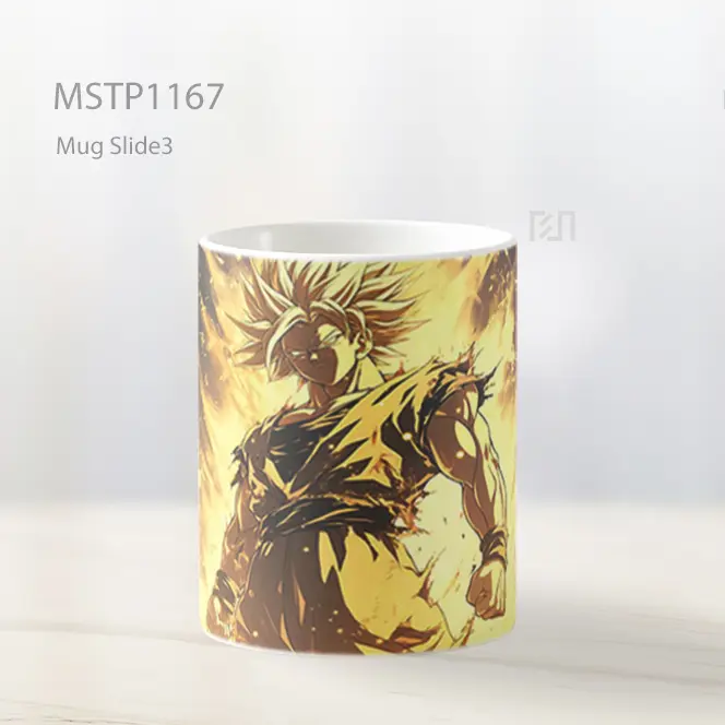 Goku Super Saiyan Kekuatan Intens Bercahaya Mug MSTP1167 - All-side / Desain