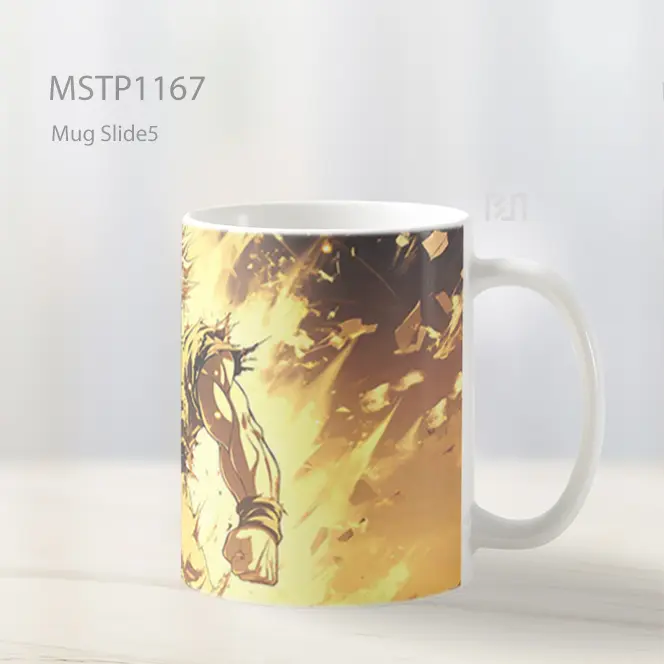Goku Super Saiyan Kekuatan Intens Bercahaya Mug MSTP1167 - All-side / Desain