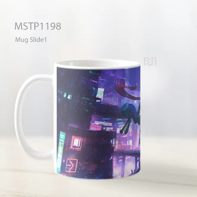Greninja Cyberpunk Neon City Rain Action Mug MSTP1198 - All-side / Desain