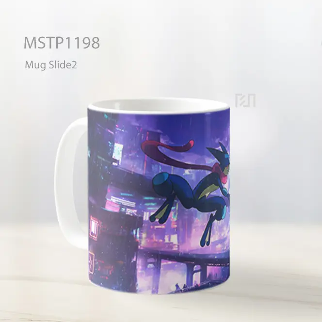 Greninja Cyberpunk Neon City Rain Action Mug MSTP1198 - All-side / Desain