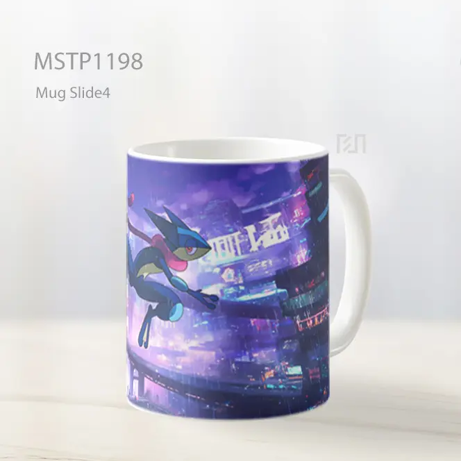 Greninja Cyberpunk Neon City Rain Action Mug MSTP1198