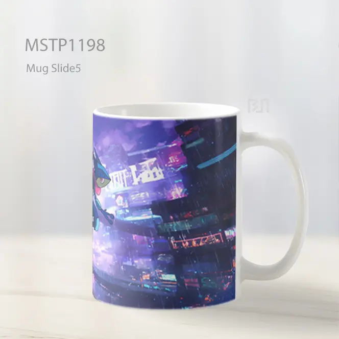 Greninja Cyberpunk Neon City Rain Action Mug MSTP1198 - All-side / Desain