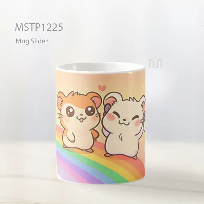 Hamtaro And Bijou Cinta Pelangi Mug MSTP1225 - All-side / Desain