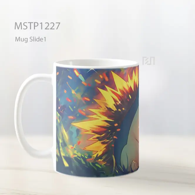 Happy Cyndaquil Latar Pokemon Mug MSTP1227 - All-side / Desain