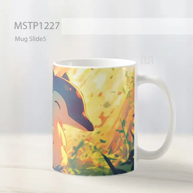 Happy Cyndaquil Latar Pokemon Mug MSTP1227 - All-side / Desain