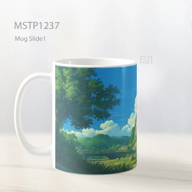 Hidden Castle In Mountains Ghibli Background Mug MSTP1237 - All-side / Desain