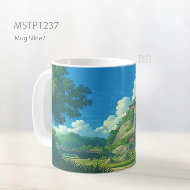Hidden Castle In Mountains Ghibli Background Mug MSTP1237 - All-side / Desain