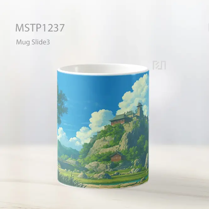 Hidden Castle In Mountains Ghibli Background Mug MSTP1237 - All-side / Desain