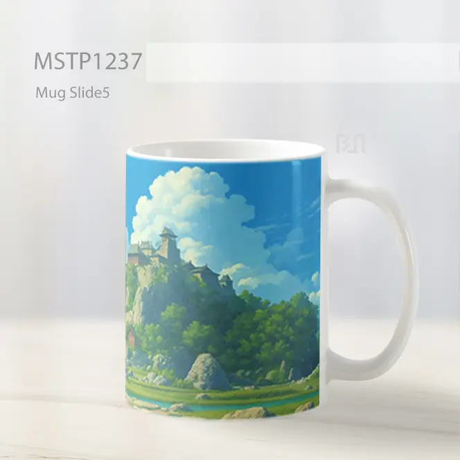 Hidden Castle In Mountains Ghibli Background Mug MSTP1237 - All-side / Desain