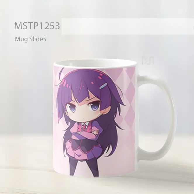 Hitagi Senjoghara Chibi Pink Marah Mug MSTP1253 - All-side / Desain