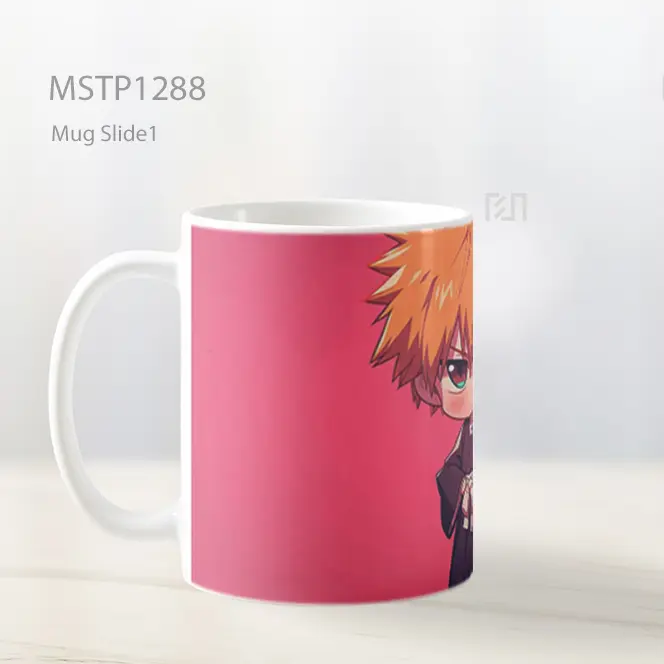 Ichigo Kurosaki Chibi Merona Latar Pink Mug MSTP1288 - All-side / Desain