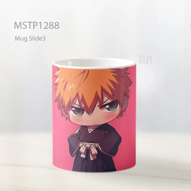 Ichigo Kurosaki Chibi Merona Latar Pink Mug MSTP1288 - All-side / Desain