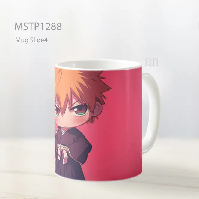 Ichigo Kurosaki Chibi Merona Latar Pink Mug MSTP1288
