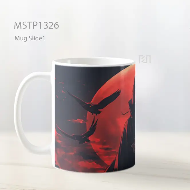 Itachi Uchiha Bulan Purnama Latar Merah Mug MSTP1326 - All-side / Desain
