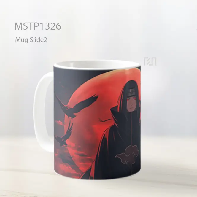 Itachi Uchiha Bulan Purnama Latar Merah Mug MSTP1326 - All-side / Desain