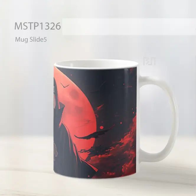 Itachi Uchiha Bulan Purnama Latar Merah Mug MSTP1326 - All-side / Desain