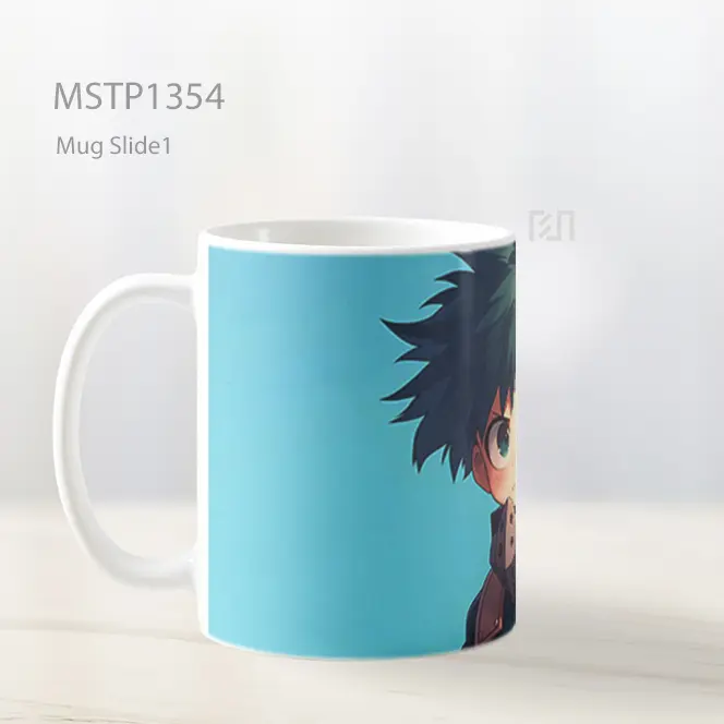 Izuku Midoriya Chibi Mha Wajah Serius Mug MSTP1354 - All-side / Desain