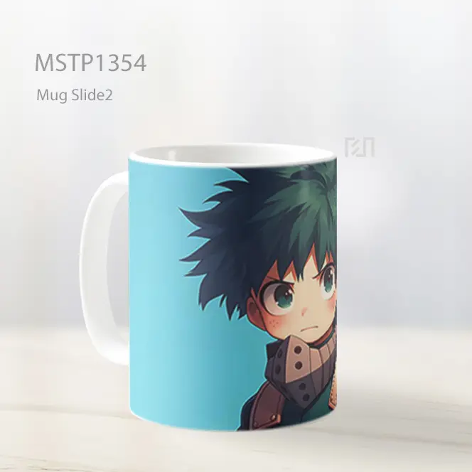 Izuku Midoriya Chibi Mha Wajah Serius Mug MSTP1354 - All-side / Desain