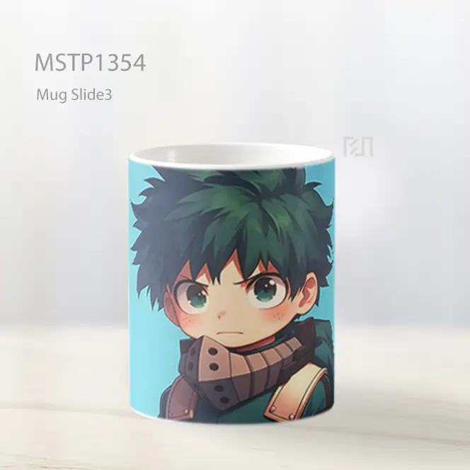 Izuku Midoriya Chibi Mha Wajah Serius Mug MSTP1354 - All-side / Desain