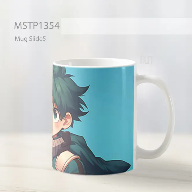 Izuku Midoriya Chibi Mha Wajah Serius Mug MSTP1354 - All-side / Desain