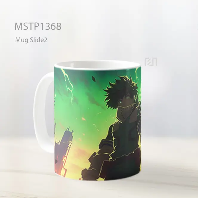 Izuku Midoriya Pertarungan Kota Mug MSTP1368 - All-side / Desain