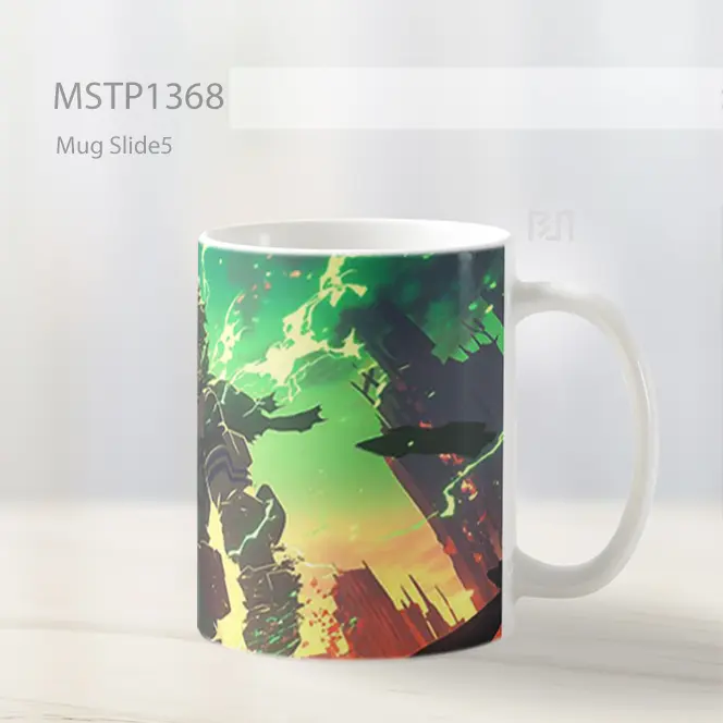 Izuku Midoriya Pertarungan Kota Mug MSTP1368 - All-side / Desain