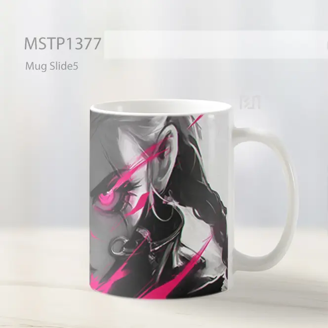 Jinx Arcane Mata Pink Bercahaya Mug MSTP1377 - All-side / Desain