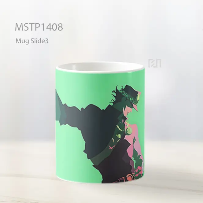 Jotaro Kujo Minimalis Hijau Mug MSTP1408 - All-side / Desain