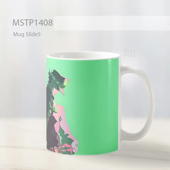 Jotaro Kujo Minimalis Hijau Mug MSTP1408 - All-side / Desain