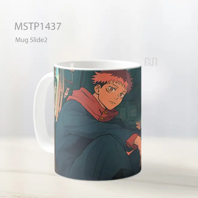 Jujutsu Kaisen Yuji Itadori Penuh Pikiran Mug MSTP1437 - All-side / Desain