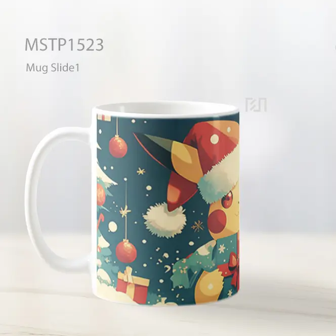 Kawaii Pikachu Hadiah Santa Mug MSTP1523 - All-side / Desain